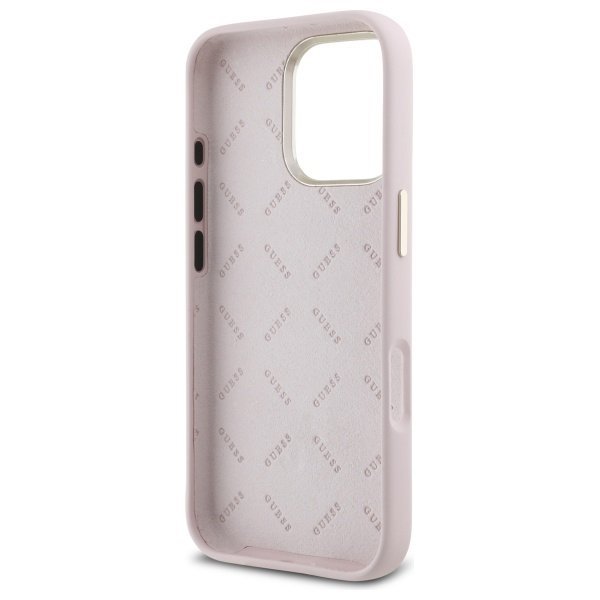 Guess GUHCP16XM4DGPP Hardcase for iPhone 16 Pro Max Pink hardcase Silicone Logo Strass 4G