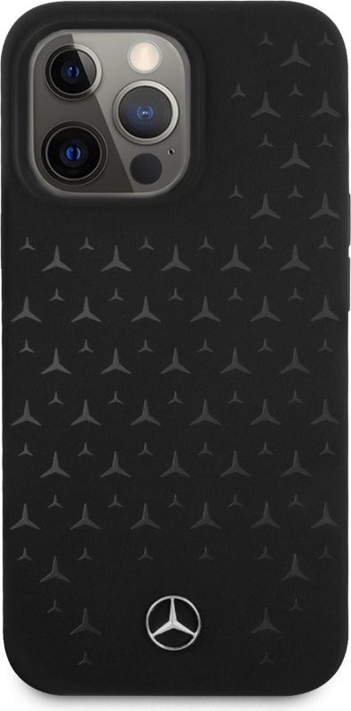 Mercedes MEHMP14MSIPBK MagSafe Case iPhone 14 Plus Liquid Silicone,  Stars Pattern Black