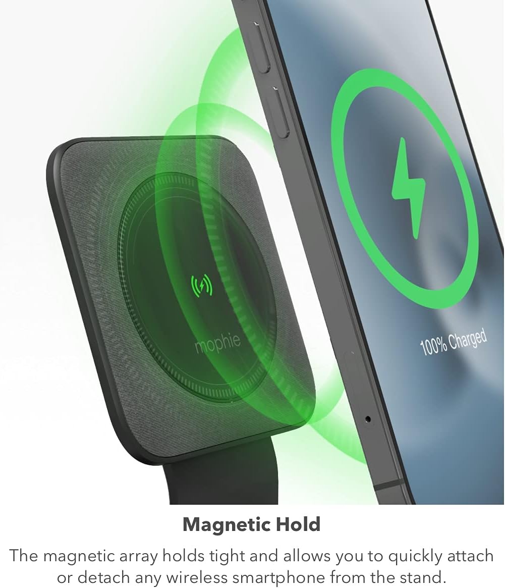 mophie - 15W Wireless Charging Stand Compatible with snap and MagSafe