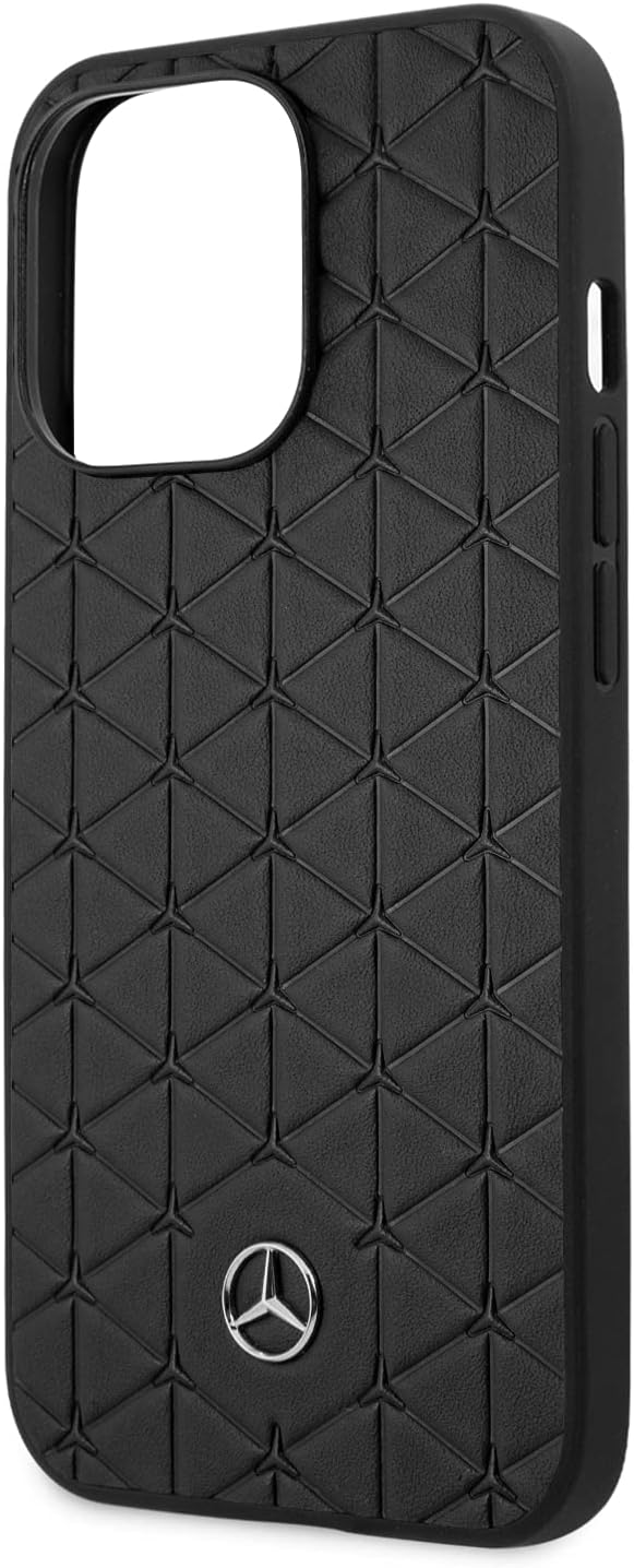 MB Hardcase Leather Quilted MINI STARS & LINES Black iPhone 14 Pro