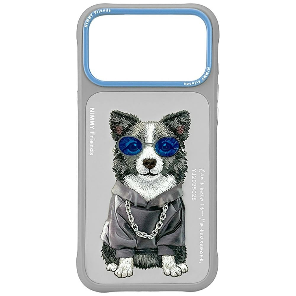 Nimmy Glasses Cool Dog Case for iPhone 17 Pro Max Grey