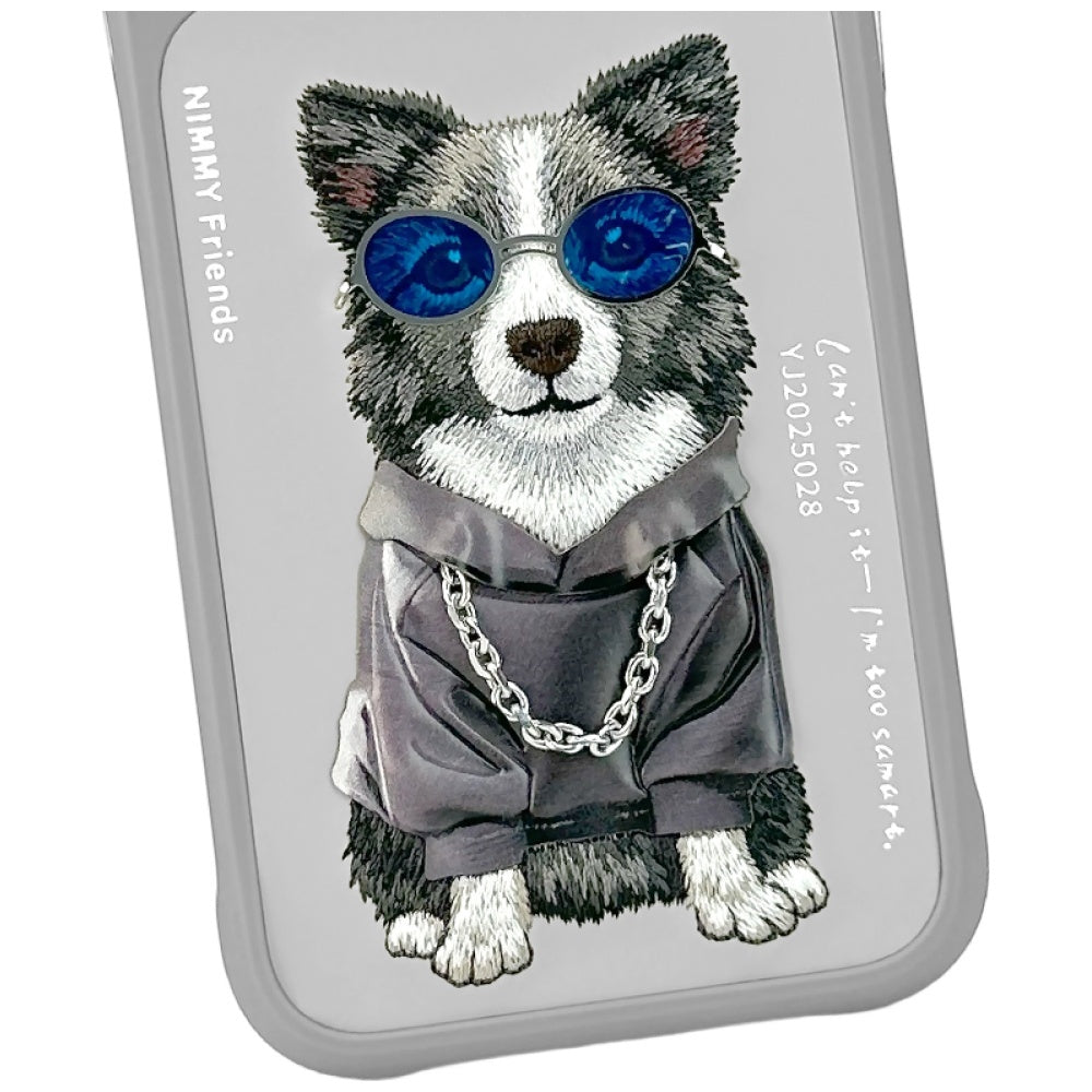 Nimmy Glasses Cool Dog Case for iPhone 17 Pro Max Grey