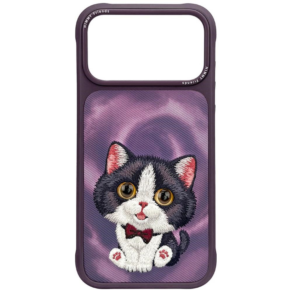 Nimmy Big Eyed Cream Cat for iPhone 18 Pro / 17 Pro purple