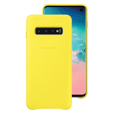 Samsung Leather Galaxy S10 Case Yellow