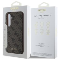 Guess GUHCS24FEG4GFBR S24 FE S721 brown hardcase 4G Metal Gold Logo
