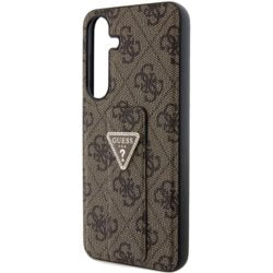 Guess GUHCS24MPGS4TDW S24+ S926 brown hardcase Grip Stand 4G Triangle Strass