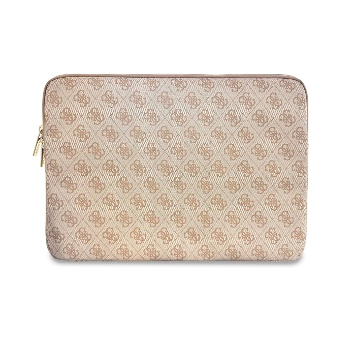 Guess Laptop Sleeve Zipper Pocket & Iconic Triangle Metal Logo Pink 14