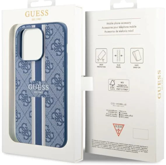 Guess HC MagSafe 4G Printed Stripes Blue iPhone 13 PRO