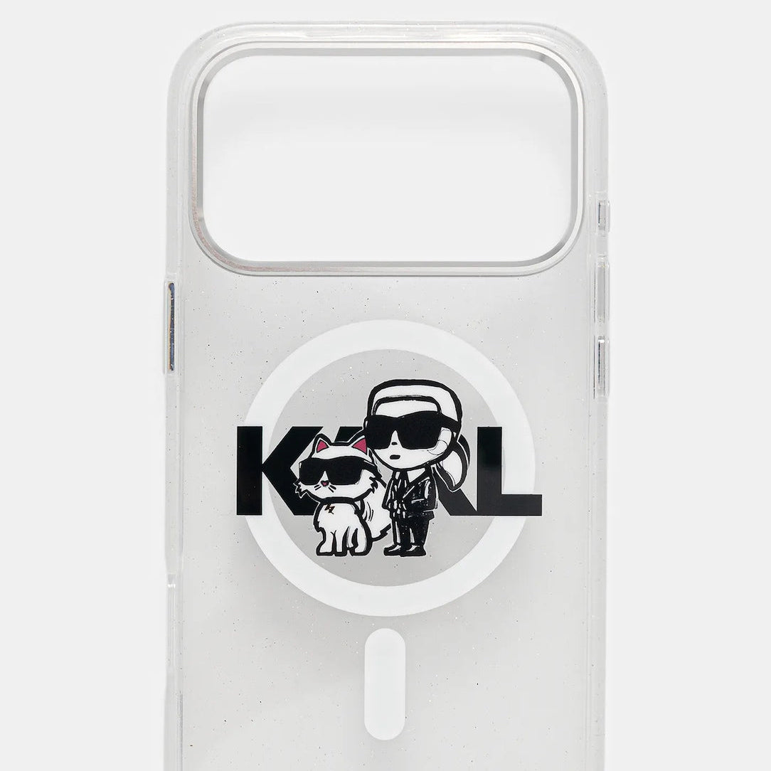 KARL KLHMP17MHGKCGKBT HardCase MagSafe IML Glitter K&C SKETCH Logo Transparent iPhone 17 Air