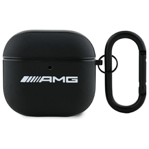 AMG AMA4SLWK AirPods 4 cover black Leather White Logo