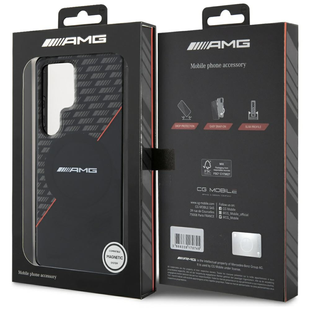 AMG MagSafe Double Layer Pattern Black/ Red Hardcase for Samsung Galaxy S25 Ultra