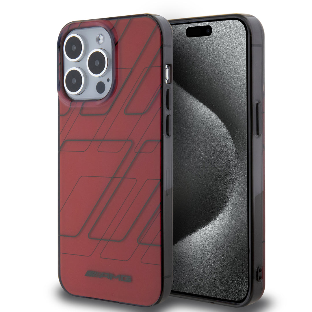 AMG Double Layer Case Large Rhombuses Red iPhone 15 Pro Max