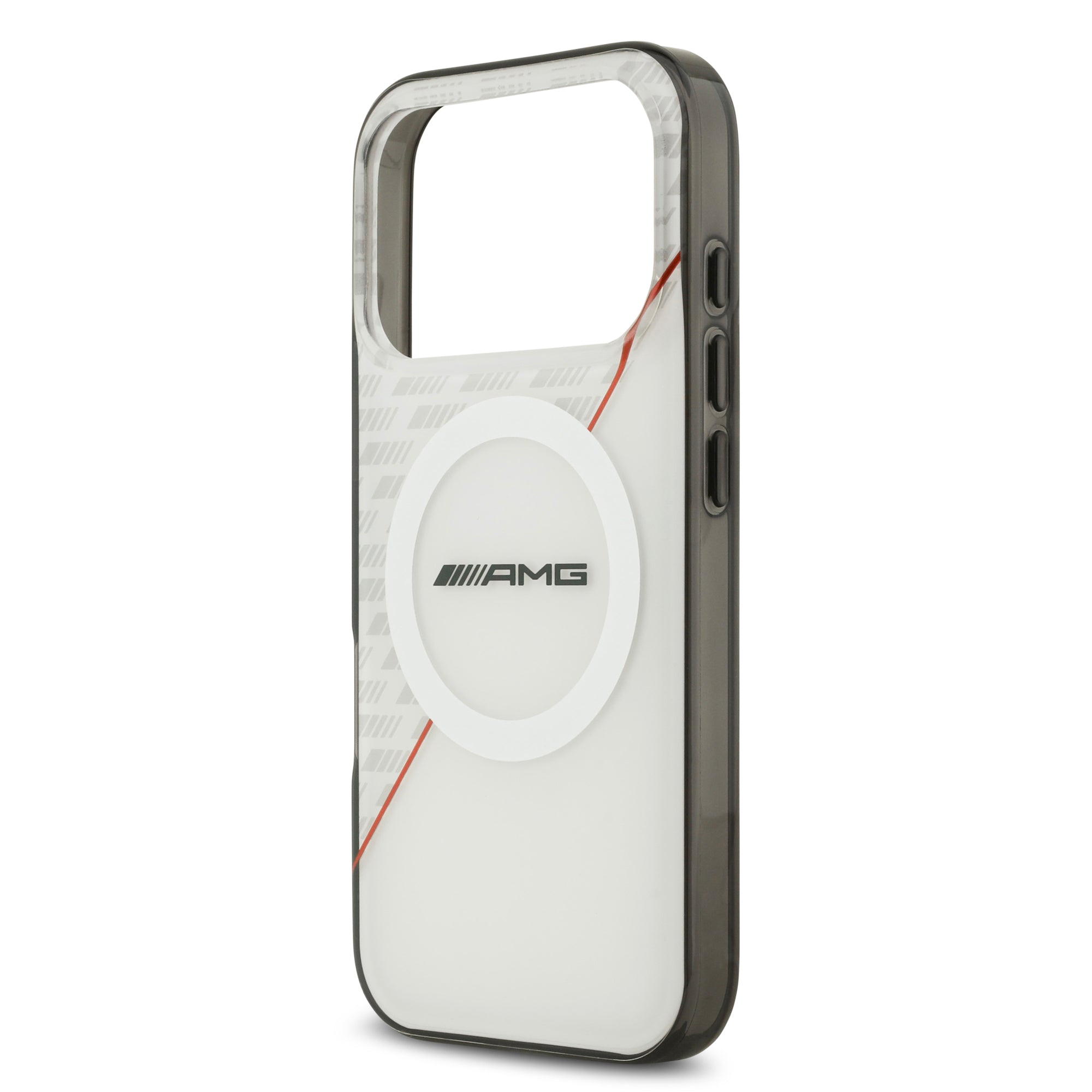 AMG AMHMP17L24HRDWR HardCase MagSafe Rhinestone Transparent Rhombs WHITE/RED iPhone 17 Pro