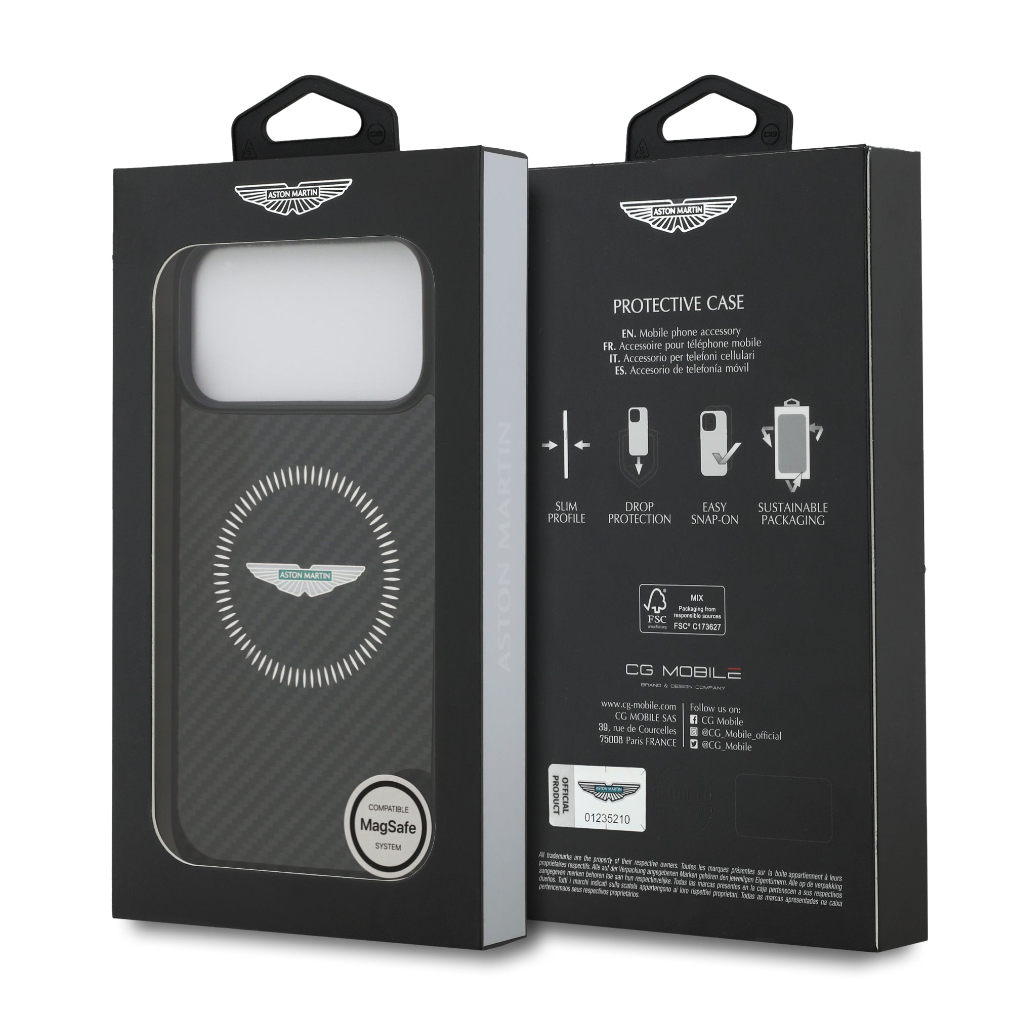 ASTON MARTIN ASHMP17XFCOS ASHMP17XFCOS HardCase MagSafe KEVLAR W/ COUNTER DESIGN Black iPhone 17 Pro Max