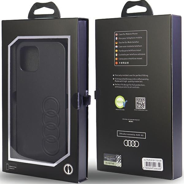 Audi Synthetic Leather iPhone 12/12 Pro black hardcase AU-TPUPCIP12P-TT/D1-BK