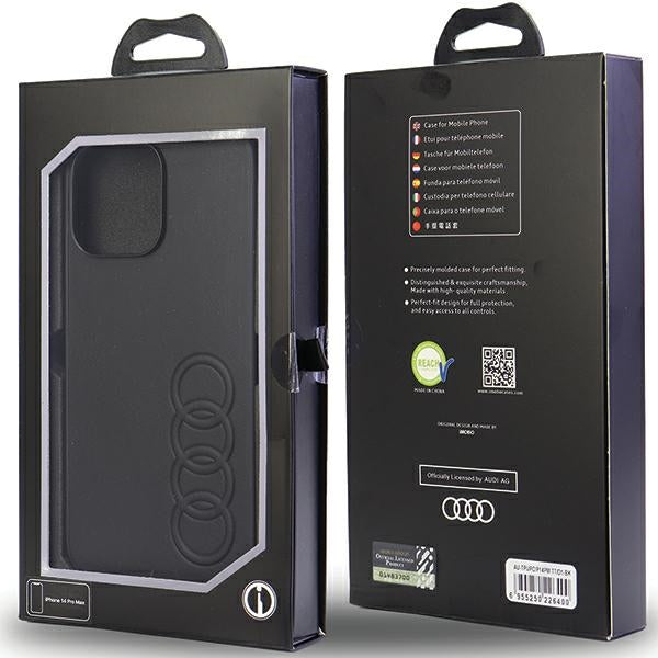 Audi Synthetic Leather iPhone 14 Pro Max black hardcase AU-TPUPCIP14PM-TT/D1-BK