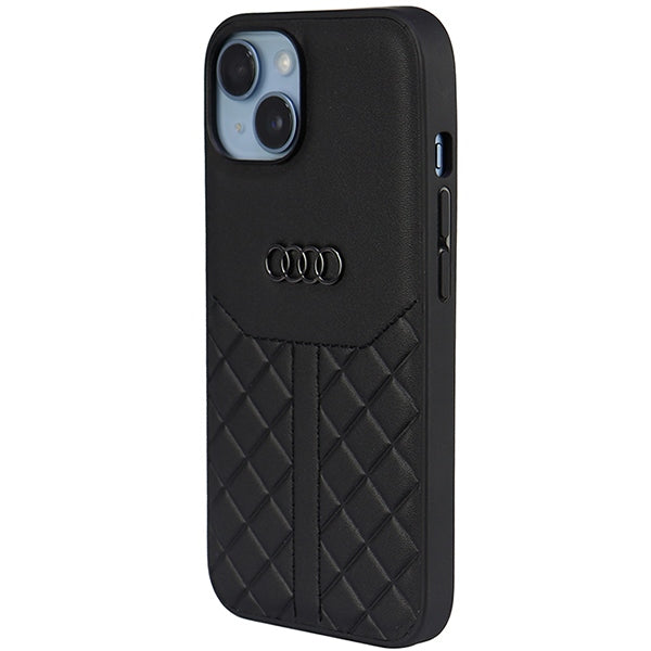 Audi Genuine Leather iPhone 15 / 14 / 13 black hardcase AU-TPUPCIP14-Q8/D1-BK
