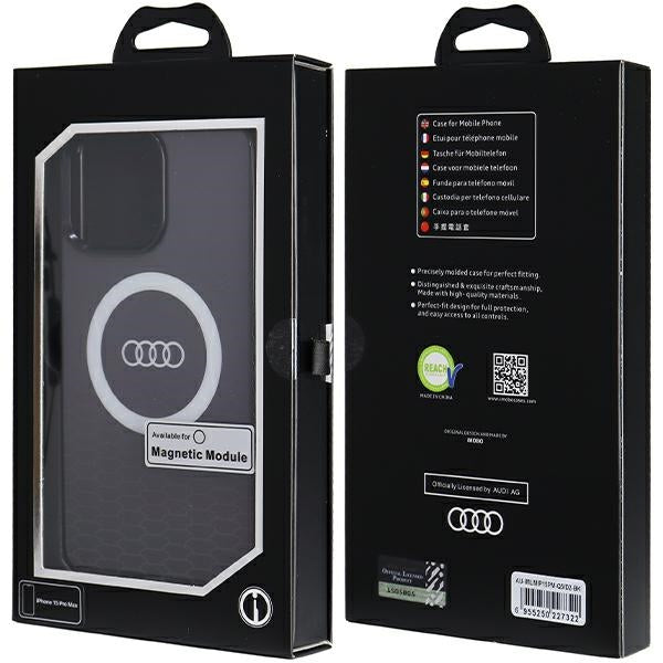 Audi IML Big Logo MagSafe Case iPhone 15 Pro Max black hardcase AU-IMLMIP15PM-Q5/D2-BK