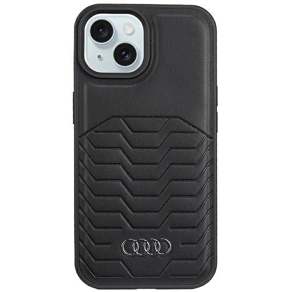 Audi Synthetic Leather MagSafe iPhone 15 / 14 / 13 black hardcase AU-TPUPCMIP15-GT/D3-BK