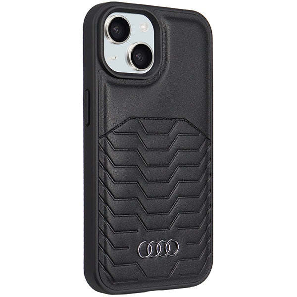 Audi Synthetic Leather MagSafe iPhone 15 / 14 / 13 black hardcase AU-TPUPCMIP15-GT/D3-BK