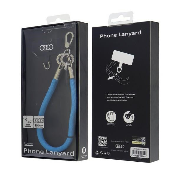 Audi universal phone lanyard 28cm 8mm blue AU-HSL8-R8/D1-BE