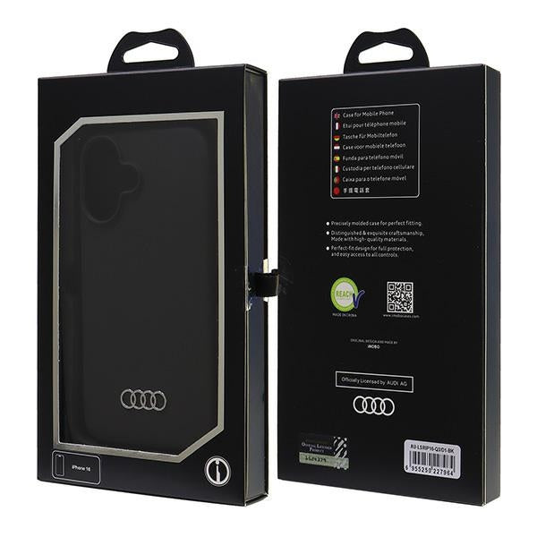 Audi Silicone Case iPhone 16 black hardcase AU-LSRIP16-Q3/D1-BK