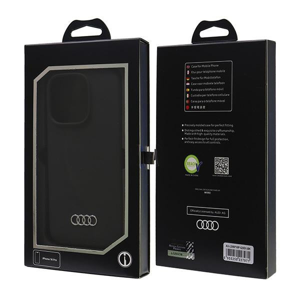 Audi Silicone Case iPhone 16 Pro Max black hardcase AU-LSRIP16PM-Q3/D1-BK