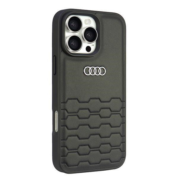 Audi Synthetic Leather iPhone 16 Pro Max black hardcase AU-TPUPCIP16PM-GT/D2-BK