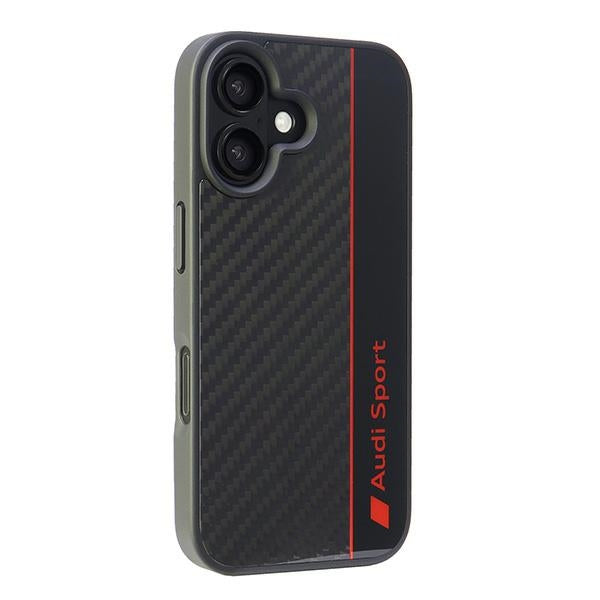 Audi Carbon Fiber Stripe iPhone 16 black hardcase AUS-TPUPCIP16-R8/D1-BK