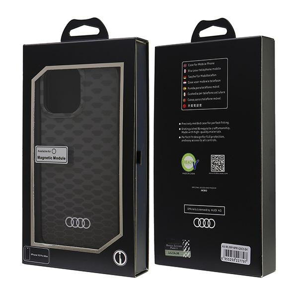 Audi IML Stitching Pattern MagSafe iPhone 16 Pro Max black hardcase AU-IMLMIP16PM-Q5/D3-BK