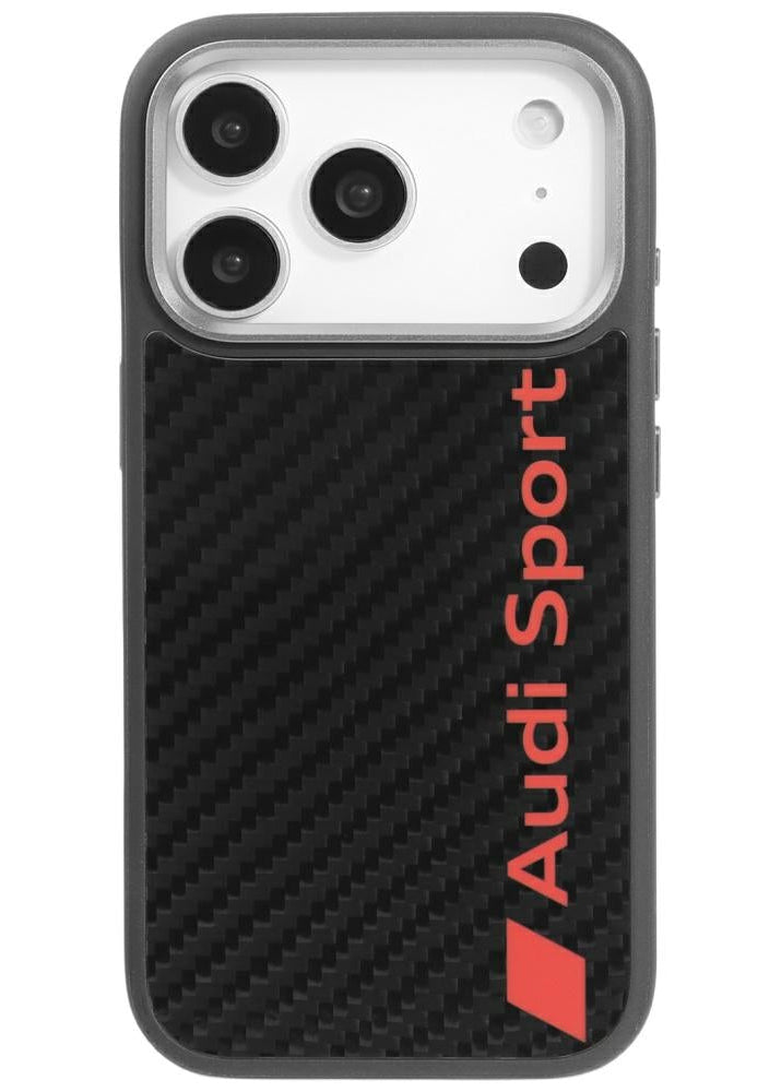 Audi R8 Carbon Fiber MagSafe for iPhone 17 Pro black AUS-TPUPCMIP17P-R8/D2-BK