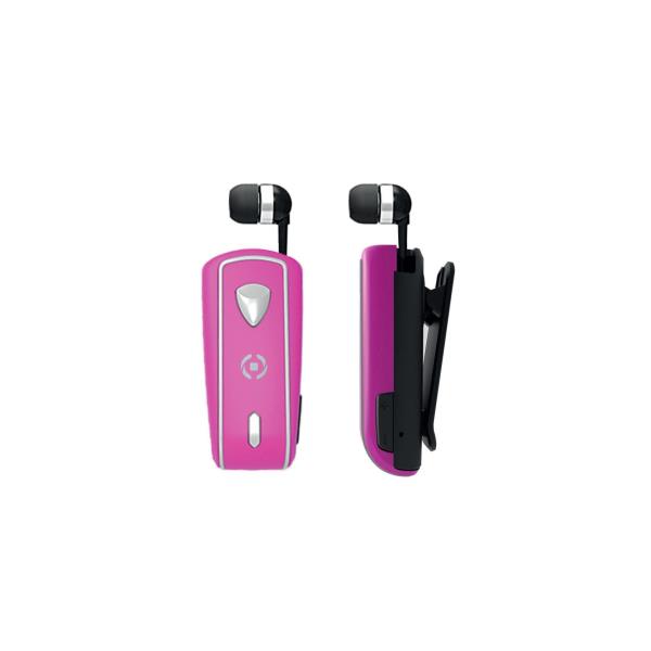 Celly BHSNAILPK Bluetooth Headset retractable cable Pink