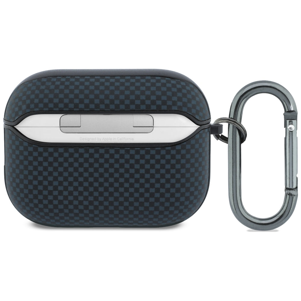 BMW M Quilted Kevlar Metal Logo Case for AirPods Pro 3 Navy Blue