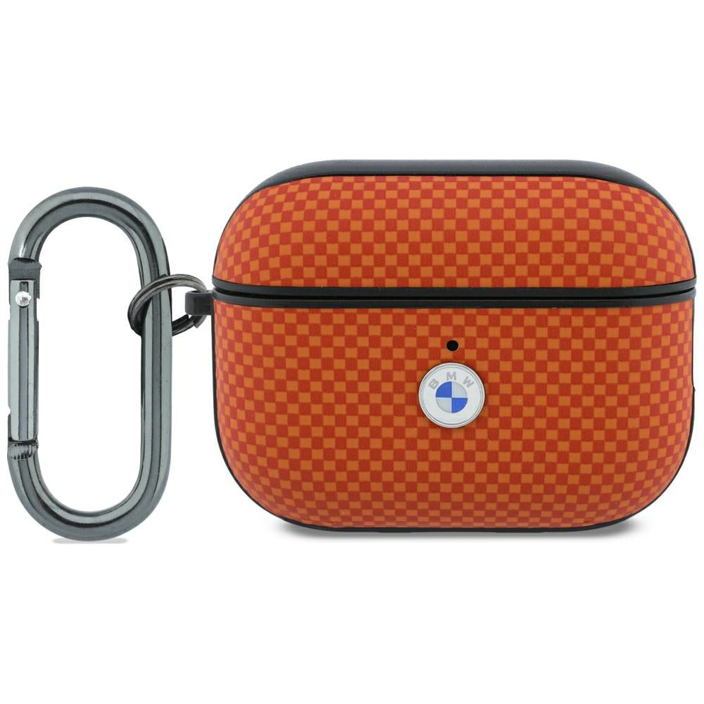 BMW Textured Sign Kevlar Metal Logo do AirPods Pro 3 Orange
