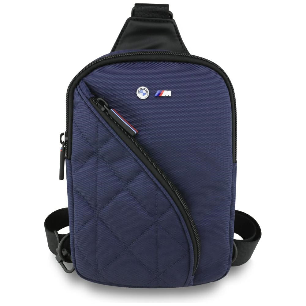 BMW Bag Nylon Pocket & Metal Logo Crossbody navy
