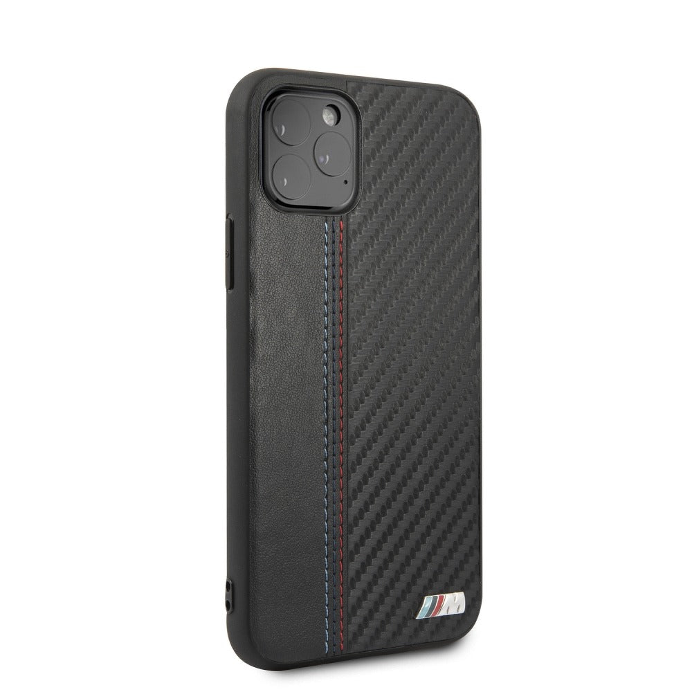 BMW BMHCN58MCARBK iPhone 11 Pro Leather Black Carbon Effect M Collection