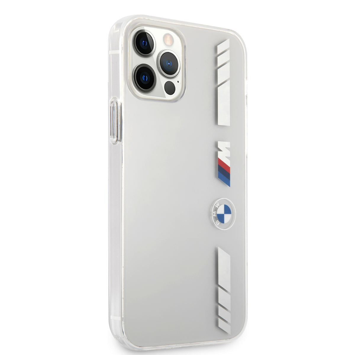 BMW BMHMP13XSLLBK iPhone 12 Pro Max Hard Case Silver strips