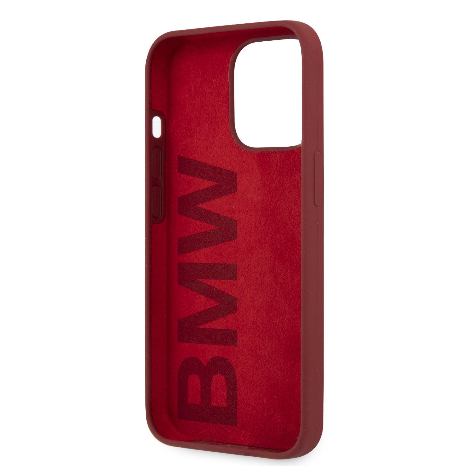 BMW BMHCP13LSLBLRE iPhone 13 Pro Red hardcase Liquid Silicone Case Tone On Ton Metal Logo