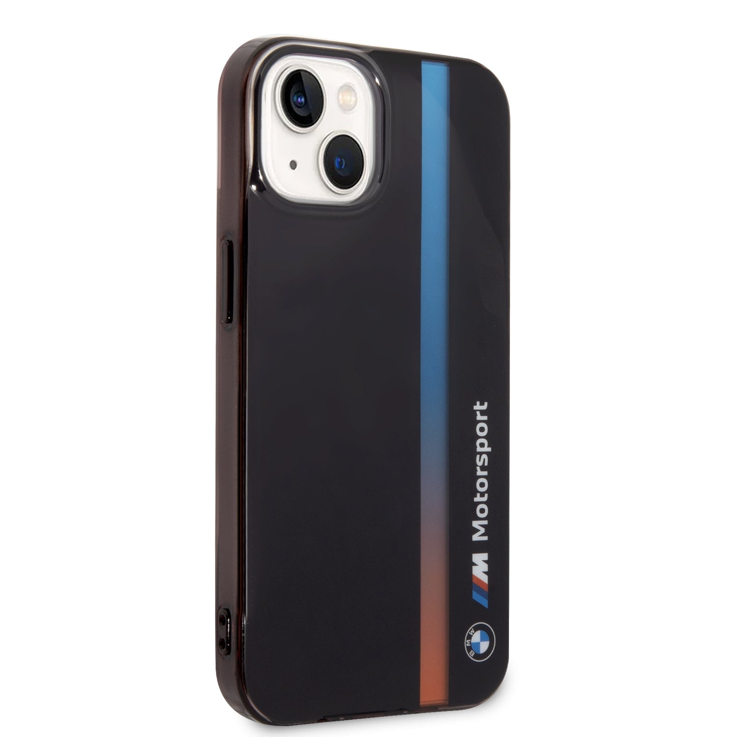 BMW BMHCP14M22HVGV iPhone 14 Plus Black Motorsport Collection Case Printed Tricolor Fading Stripe