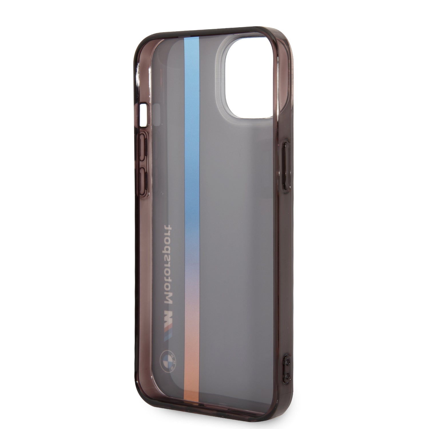 BMW BMHCP14M22HVGV iPhone 14 Plus Black Motorsport Collection Case Printed Tricolor Fading Stripe