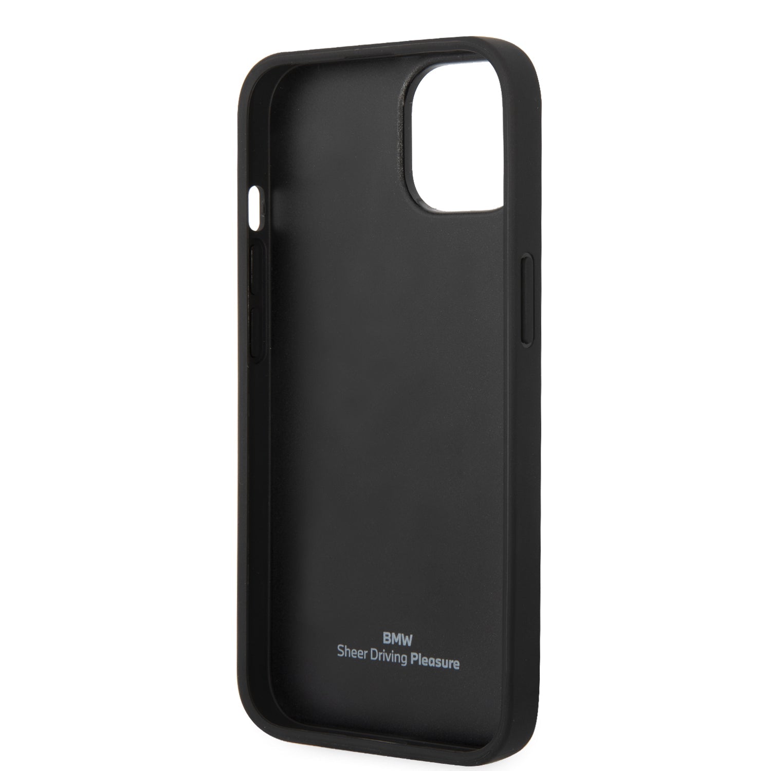 BMW BMHCP14M22RDPK iPhone 14 Plus Leather Black Signature Collection Case Textured and Big Logo Stripe