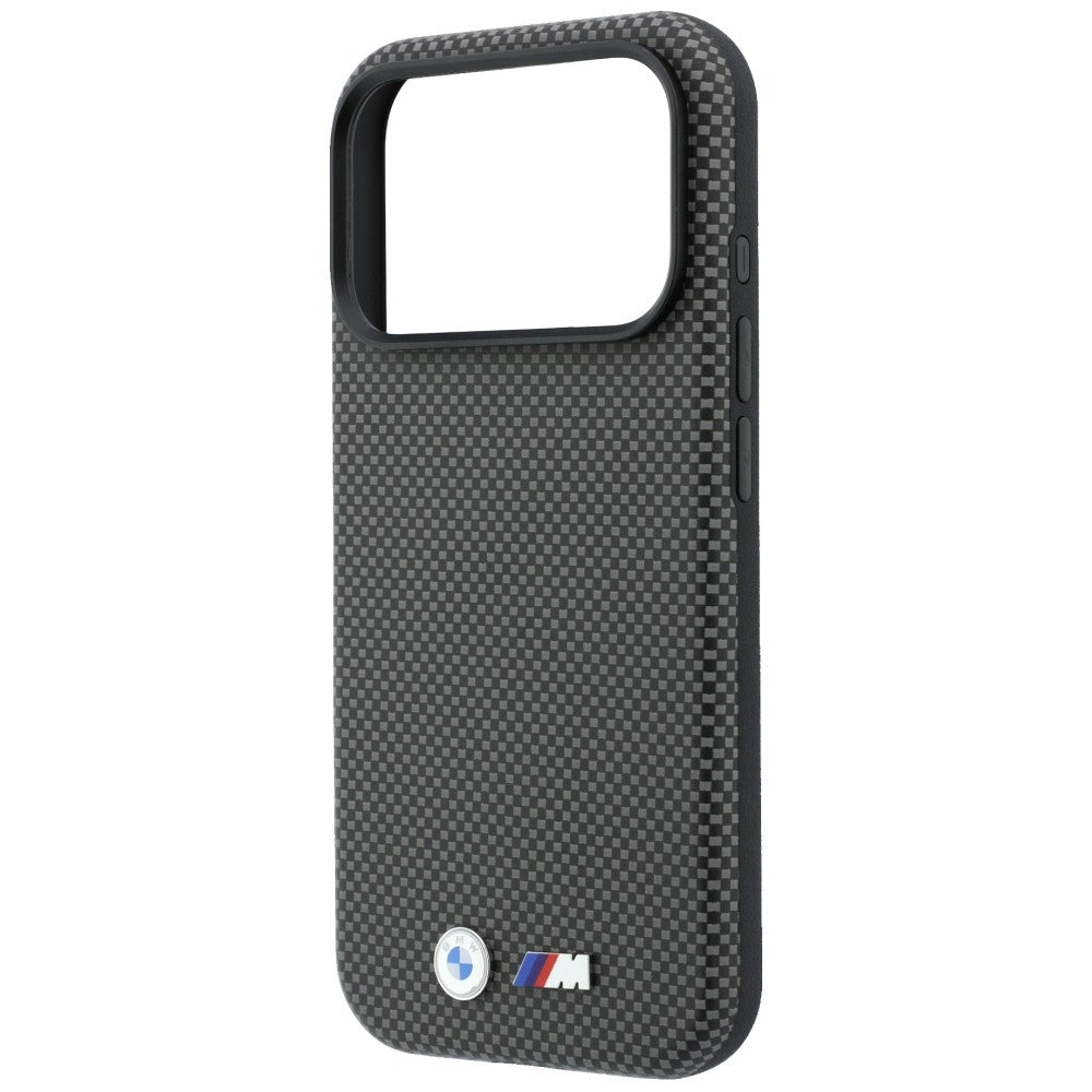 BMW BMHMP18X25SWPUKEA M Quadrille Kevlar Metal Logo MagSafe Case for iPhone 18 Pro Max / 17 Pro Max Grey