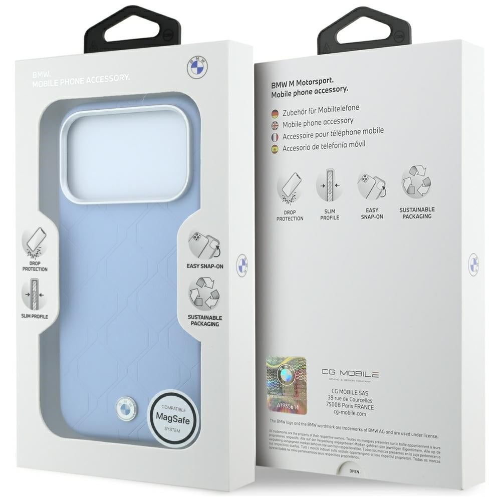 BMW BMHMP18L26SWOWMB Sign Centered Deboss MagSafe for iPhone 18 Pro / 17 Pro Blue