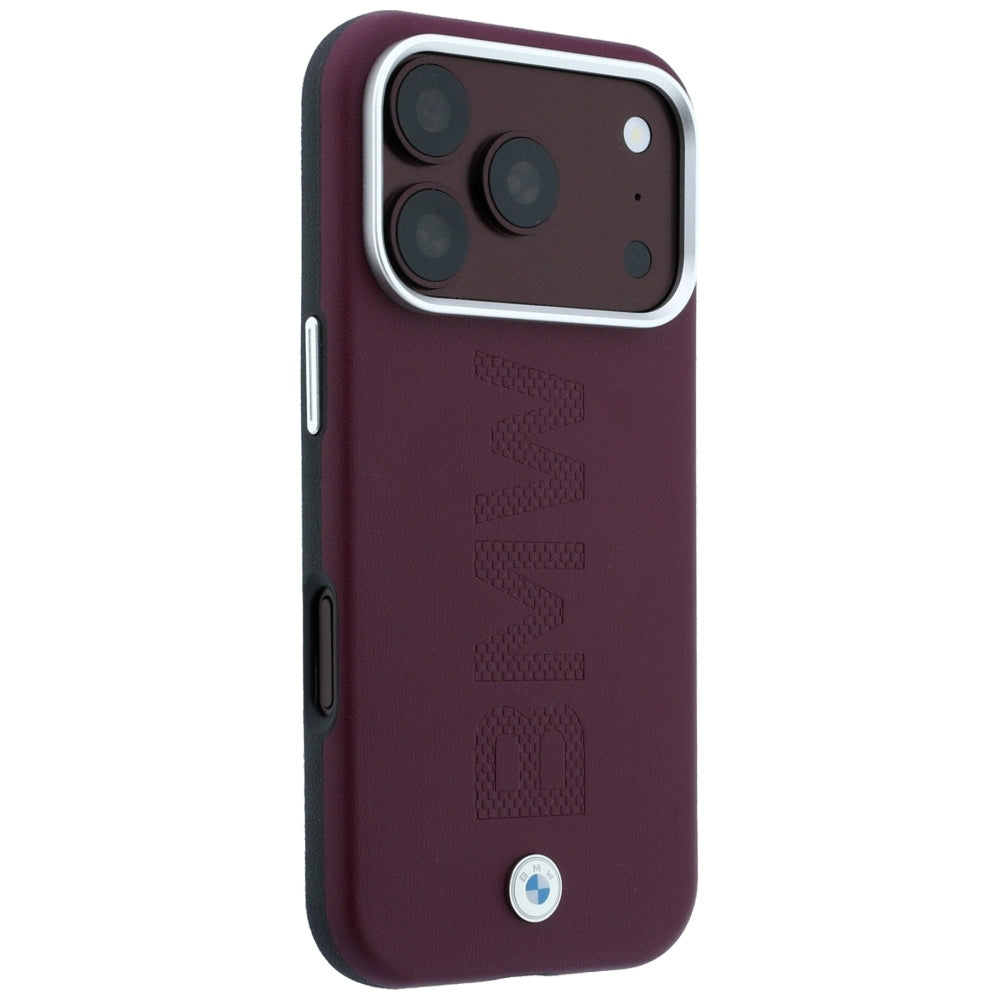 BMW BMHMP18X26SWOWMR Sign Centered Deboss MagSafe for iPhone 18 Pro Max / 17 Pro Max Burgundy