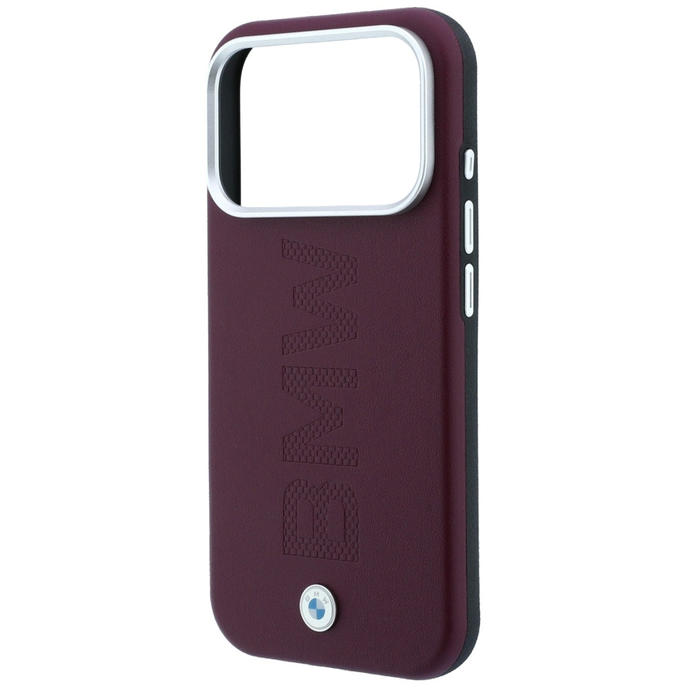 BMW BMHMP18X26SWOWMR Sign Centered Deboss MagSafe for iPhone 18 Pro Max / 17 Pro Max Burgundy