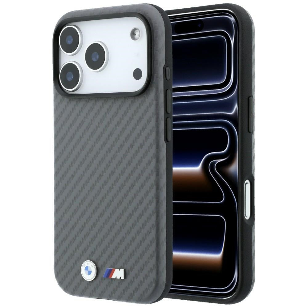 BMW M BMHMP18X26SWPCILA Carbon Metal Logo MagSafe Case for iPhone 18 Pro Max / 17 Pro Max Grey
