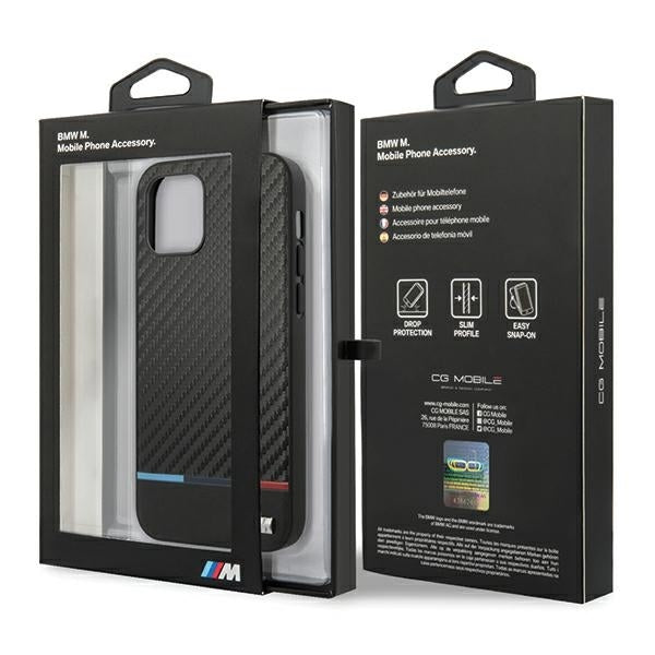 BMW BMHCP12LPUCARTCBK iPhone 12 Pro Max black hardcase M Collection PU Carbon Stripe