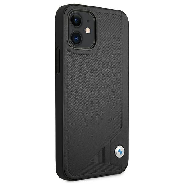 Case for BMW BMHCP12SRCDPK iPhone 12 mini black hardcase Leather Deboss