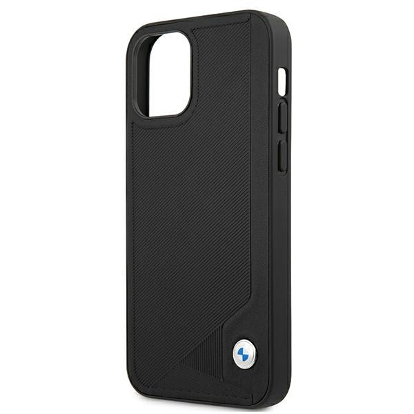 Case for BMW BMHCP12SRCDPK iPhone 12 mini black hardcase Leather Deboss