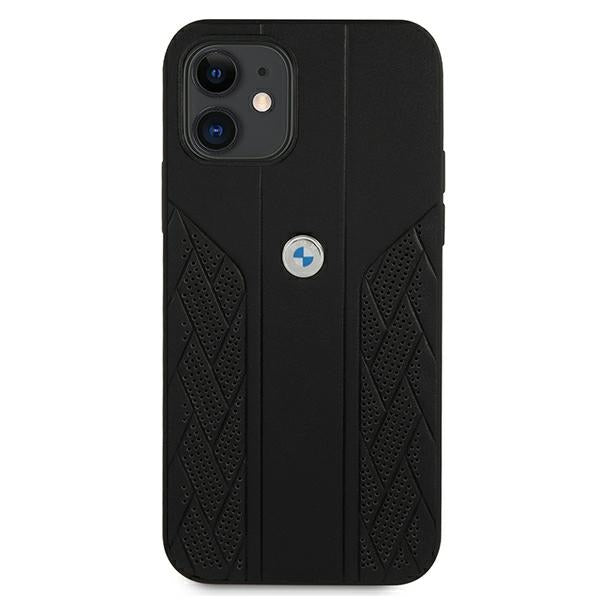 Case for BMW BMHCP12SRSPPK iPhone 12 mini black hardcase Leather Curve Perforate